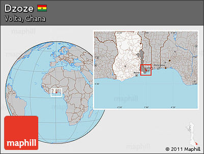 Gray Location Map of Dzoze, highlighted country, highlighted parent region