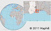 Gray Location Map of Dzoze, highlighted country, highlighted parent region