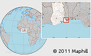 Gray Location Map of Dzoze, highlighted country