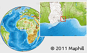 Physical Location Map of Dzoze, highlighted country