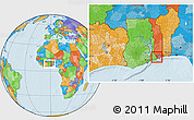 Political Location Map of Dzoze, within the entire country