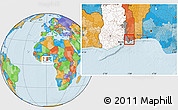 Political Location Map of Dzoze, highlighted country, highlighted parent region