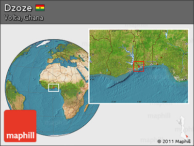 Satellite Location Map of Dzoze