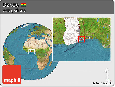 Satellite Location Map of Dzoze, highlighted country, highlighted parent region