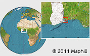 Satellite Location Map of Dzoze, highlighted country, highlighted parent region