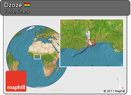 Satellite Location Map of Dzoze, highlighted parent region