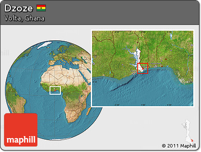Satellite Location Map of Dzoze, highlighted parent region