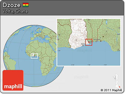 Savanna Style Location Map of Dzoze, highlighted country