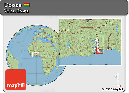 Savanna Style Location Map of Dzoze, highlighted parent region, within the entire country