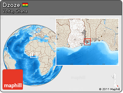 Shaded Relief Location Map of Dzoze, highlighted country, highlighted parent region