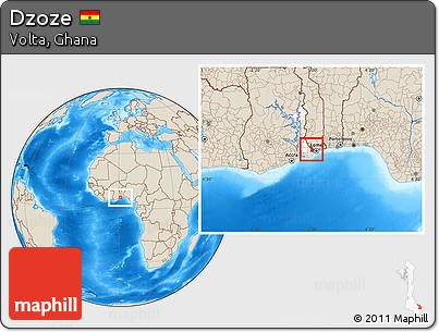 Shaded Relief Location Map of Dzoze, highlighted parent region