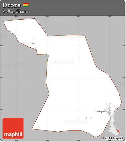 Gray Simple Map of Dzoze, cropped outside