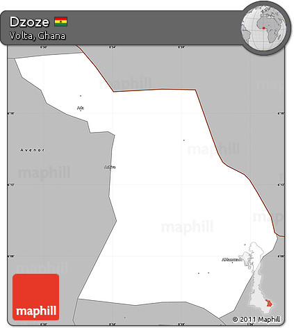 Gray Simple Map of Dzoze