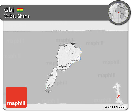 Gray 3D Map of Gbi, single color outside