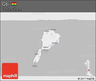 Gray 3D Map of Gbi, single color outside
