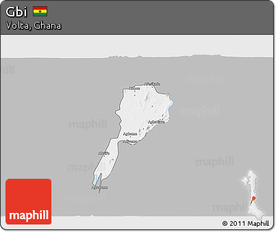 Gray 3D Map of Gbi, single color outside