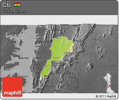 Physical 3D Map of Gbi, darken, desaturated