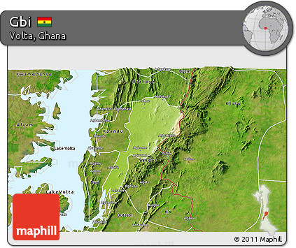 Physical 3D Map of Gbi, satellite outside