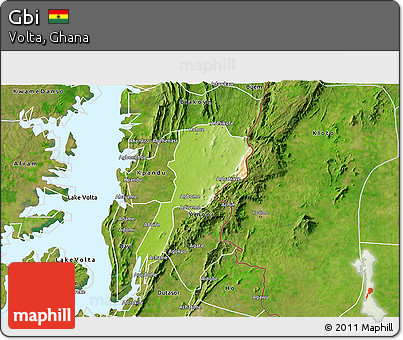 Physical 3D Map of Gbi, satellite outside