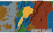 Political 3D Map of Gbi, darken