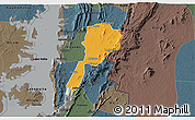 Political 3D Map of Gbi, darken, semi-desaturated