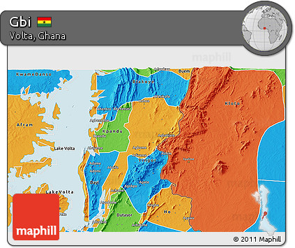 Political 3D Map of Gbi