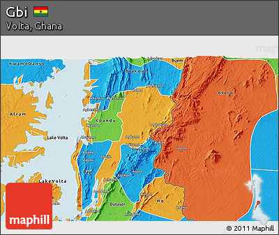 Political 3D Map of Gbi