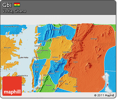 Political 3D Map of Gbi