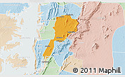 Political 3D Map of Gbi, lighten