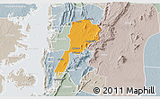 Political 3D Map of Gbi, lighten, semi-desaturated
