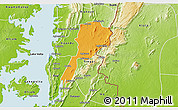 Political 3D Map of Gbi, physical outside