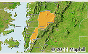 Political 3D Map of Gbi, satellite outside