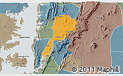 Political 3D Map of Gbi, semi-desaturated