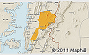 Political 3D Map of Gbi, shaded relief outside