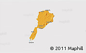 Political 3D Map of Gbi, single color outside