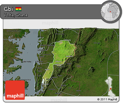 Satellite 3D Map of Gbi, darken