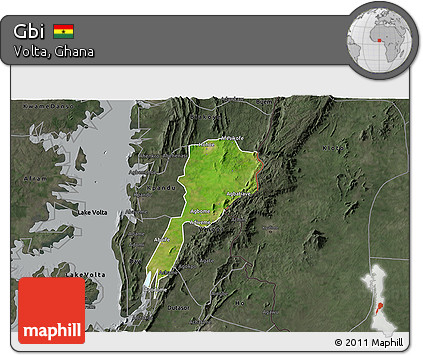 Satellite 3D Map of Gbi, darken, semi-desaturated