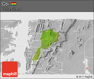 Satellite 3D Map of Gbi, lighten, desaturated