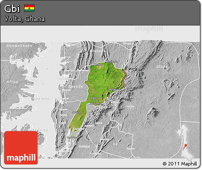 Satellite 3D Map of Gbi, lighten, desaturated