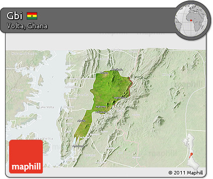 Satellite 3D Map of Gbi, lighten