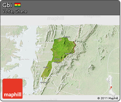 Satellite 3D Map of Gbi, lighten