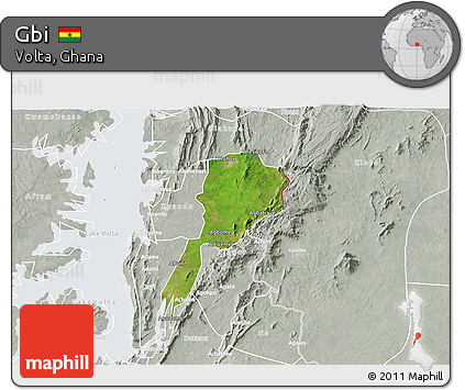 Satellite 3D Map of Gbi, lighten, semi-desaturated