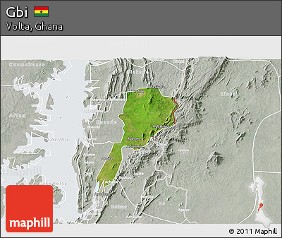 Satellite 3D Map of Gbi, lighten, semi-desaturated