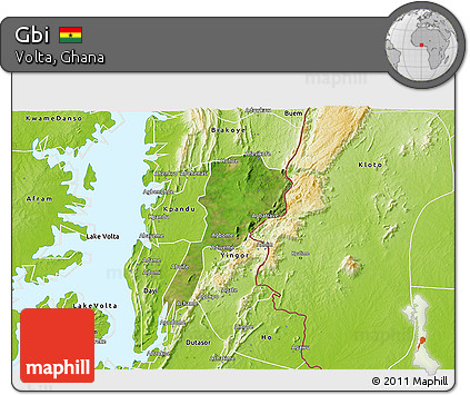 Satellite 3D Map of Gbi, physical outside