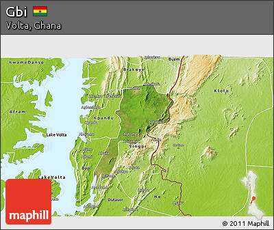Satellite 3D Map of Gbi, physical outside