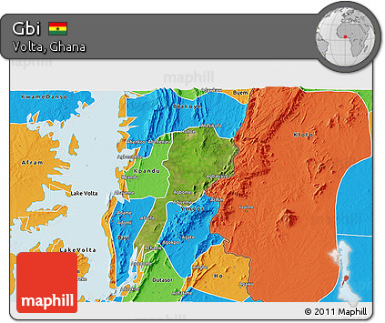 Satellite 3D Map of Gbi, political outside