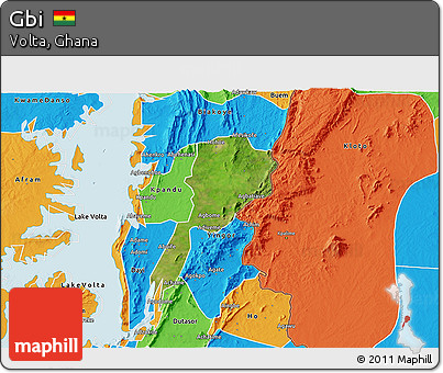 Satellite 3D Map of Gbi, political outside