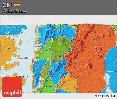Satellite 3D Map of Gbi, political outside