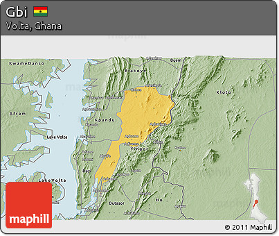 Savanna Style 3D Map of Gbi