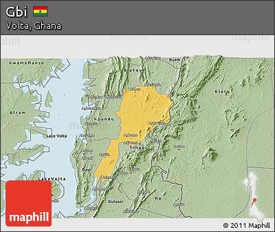 Savanna Style 3D Map of Gbi